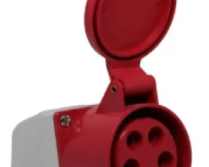 Toma de sobreponer roja