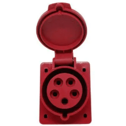 Toma de incrustar roja