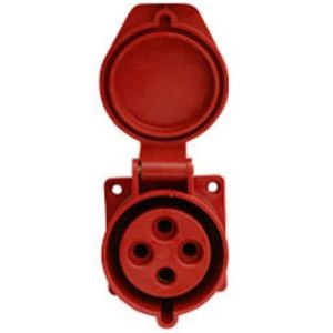 Toma de incrustar roja