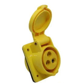 Toma de incrustar amarilla