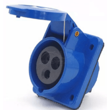 Toma de incrustar azul